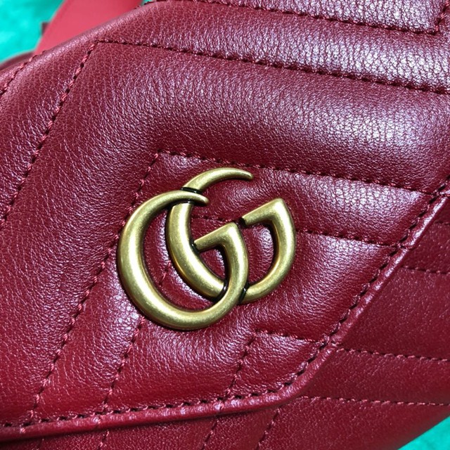 Gucci腰包 524597 古馳Gucci marmont 三合一多功能組合腰包 古奇紅色皮革女腰包  gqy2517